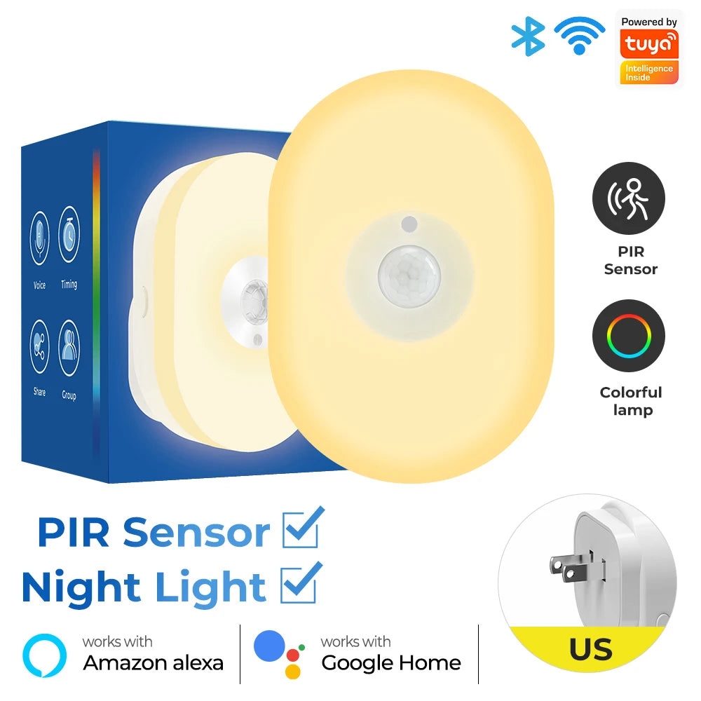 Smart Sensor Wifi Night Light Night Lights Plug Into Wall APP Control Dimmable Timing Atmosphere Wall Lamp For Bedroom