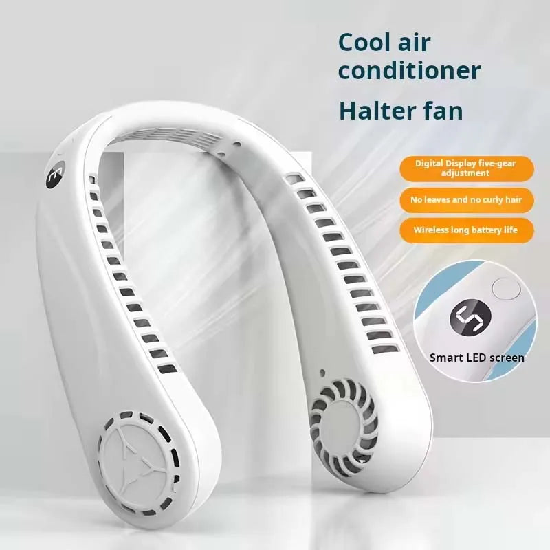 Newest Rechargeable Personal  Hanging Neck Fan USB Mini Portable&Wearable Neck Fan Bladeless Outdoor Sport Fan