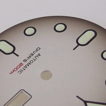 NH36 Watch Dial 29mm Weekday Date Orange/white/black Dial Face Plate Green Lume for Diver Watch Hand Set