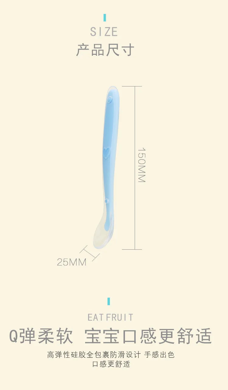 Silicone Soft Spoons for Baby Infant Feeder Spoons for Children Kids Soft Safety Feeding Spoons BPA Free Baby Utensils Flatware