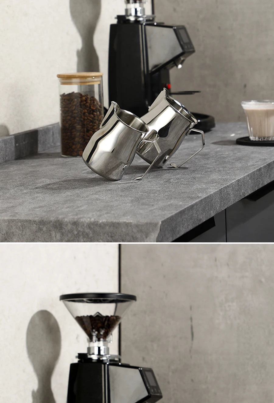 350/500/700ml Stainless Steel Milk Jug Frothing Pitcher Milk Espresso Machine Cappuccino Latte Frothing Pitcher Barista Milk Jug