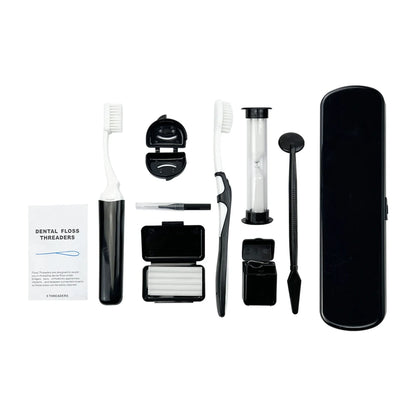 Dental Oral Care Tool Kit Orthodontic Teeth Cleaning Whitening Tool Portable Interdental Brush Foldable Dental Mirror Toothbrush