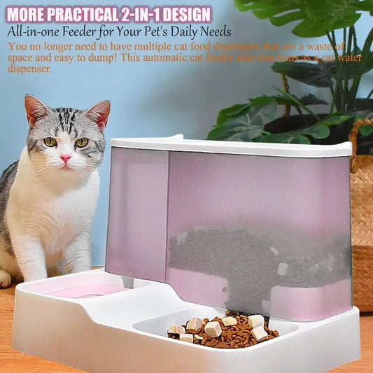 Cat Feeder Automatic Pet Feeder Large Capacity Food Dispenser Dry Wet Separation Water Bowl BPA Free Material Top Rated
