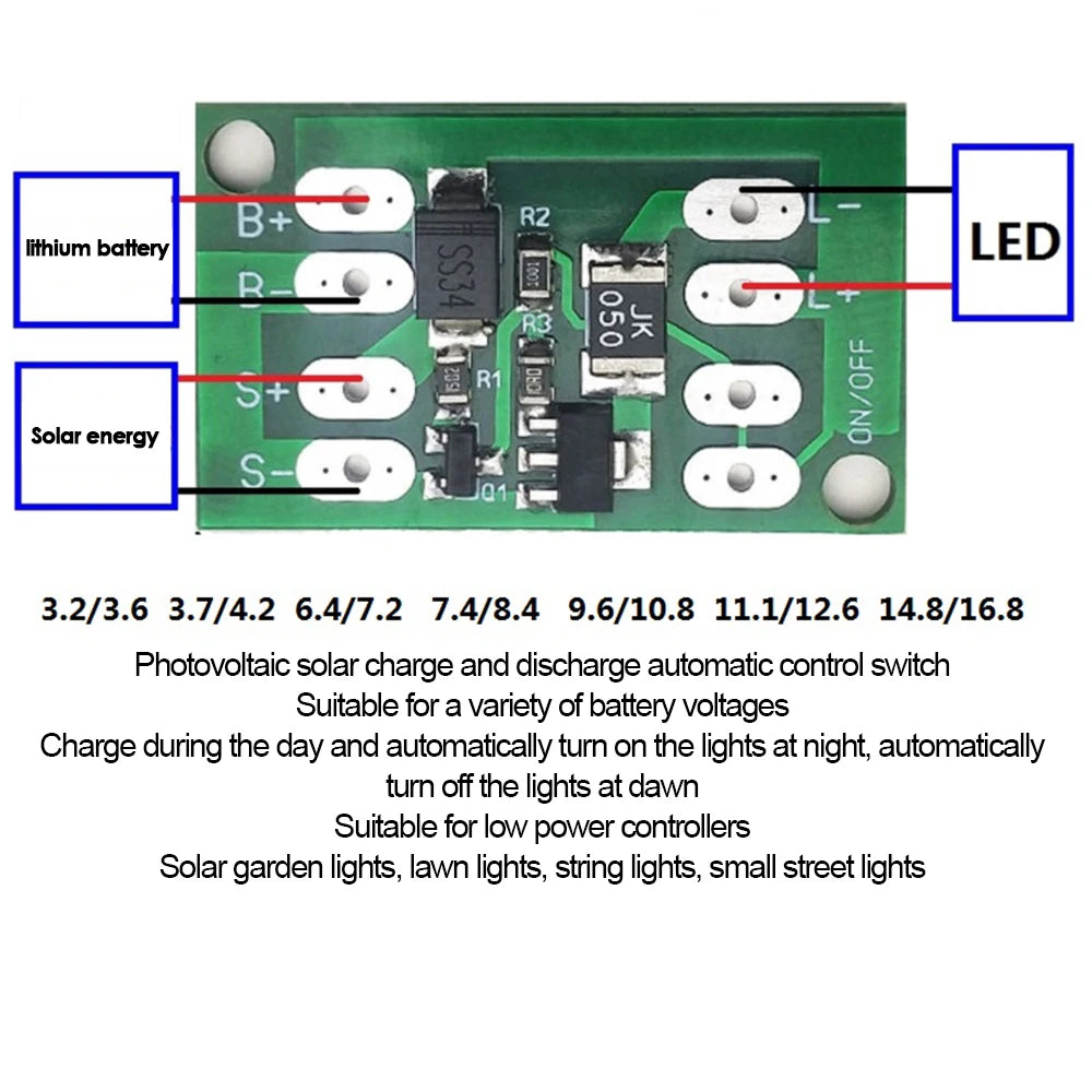 Solar Battery Charger Boards Controller Charging Motherboard Street Light Switch Circuit Board Lithium Battery Charging Module