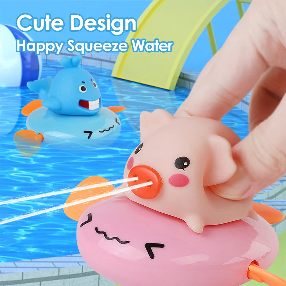 Baby Bath Toy, Bathing Cute Ducks, piglets cows Swimming Water Spraying Clouds Shower Bath Toy For Kids Water Playing Toy