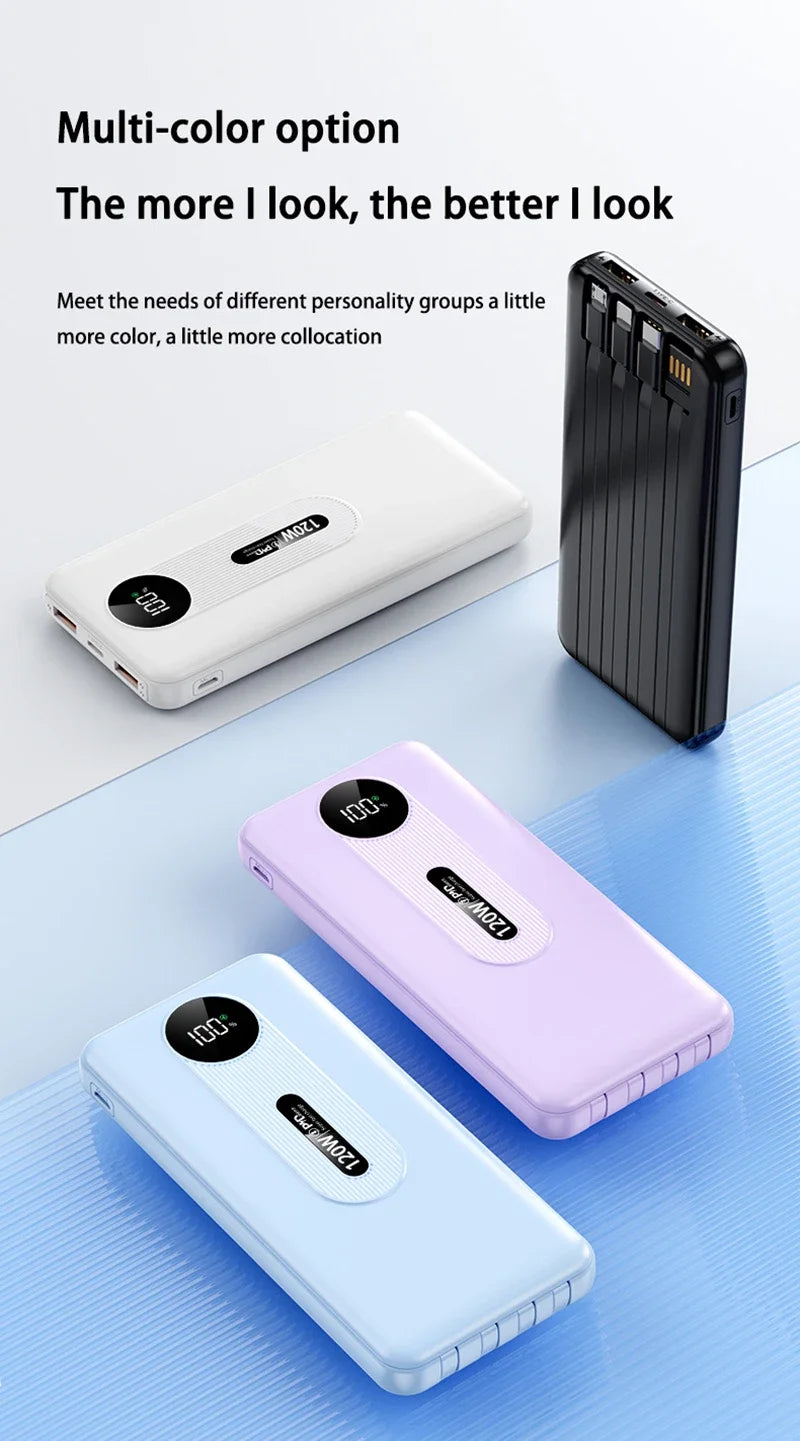 200000mAh 120W Mobile Power Bank Ultra Fast Charging Digital Display Battery Large Capacity Suitable For iPhone Huawei Xiaomi