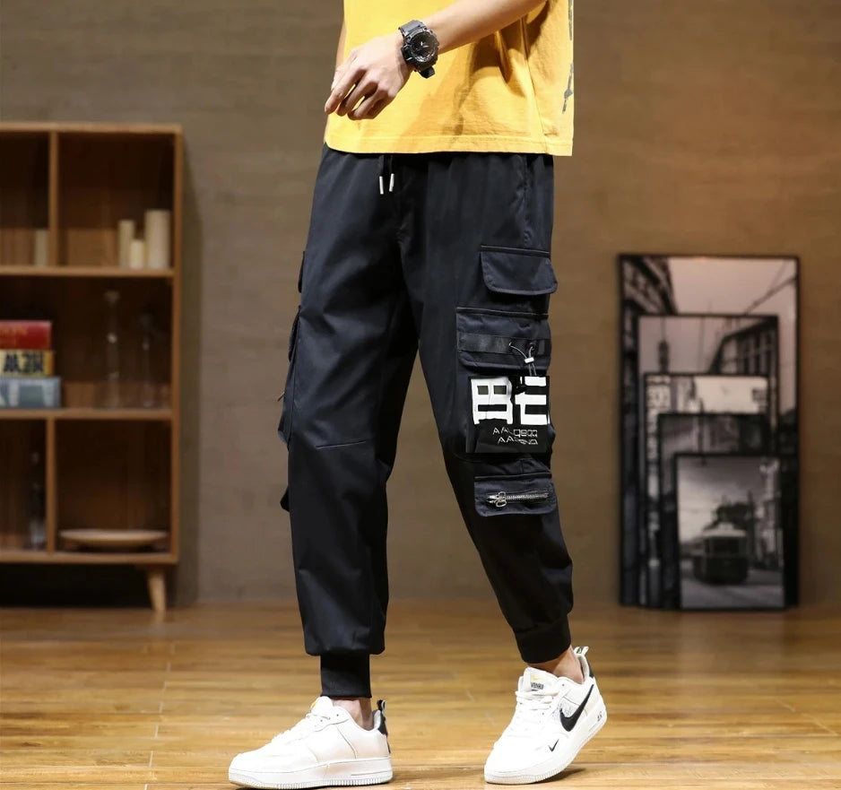 Classic Design Multi Pocket Cargo Pants, Men's Casual Loose Fit Drawstring Cargo Pants/Joggers For Spring Summer Outdoor