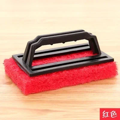 1PC Kitchen Sponge Holder Magic Eraser Scouring Pads with Handle Scouring Pad Cleaning Bathroom Handled Bath Scrubber