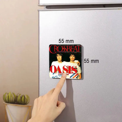 Rock O-Oasis Band  Fridge Magnet Photo Personalized For Office Family Kitchen Refrigerator Friends Gift Holiday Decor