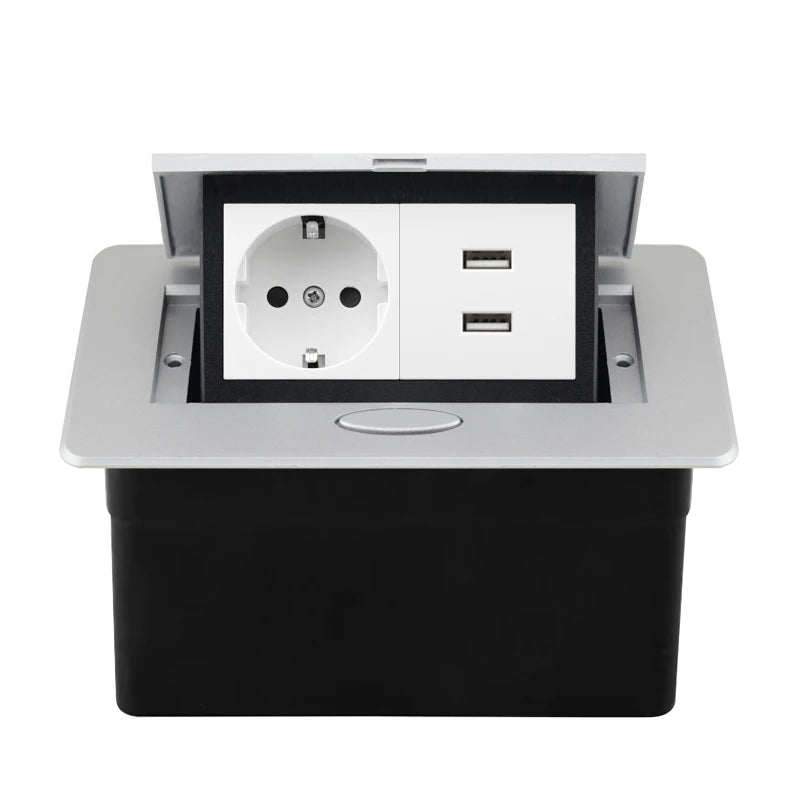 220V Desktop Power Socket Pop-up Hidden Socket EU Socket Built-in Socket With Dual USB Interface And type-C Interface