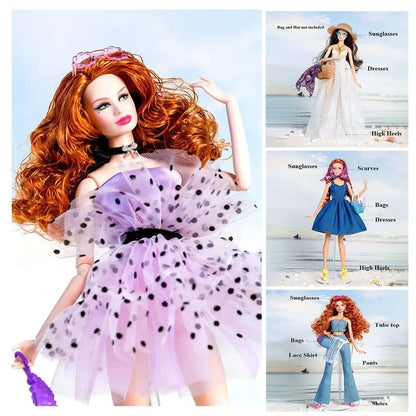 Fashion supermodel Doll Elegant Dress Casual Wears DIY Accessories Princess Dresses Suit Jeans Pants Set