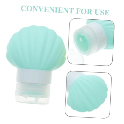 Leak Proof Squeezable Silicone Travel Bottles, Reusable, Refillable Bottles, Shell Shape