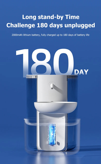 Smart Pet Water Dispenser, Wireless Cat Water Fountain, Dumping Dog Water Dispenser, Rechargeable Automatic Water Feeder