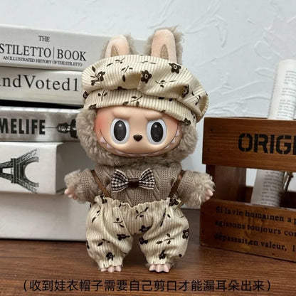 Cute Labubu Doll Costume 17 Cm Labubu Clothes Rubber-Coated Figurines Overalls Baby Dresses Summer Labubu Outfits Holiday Gift