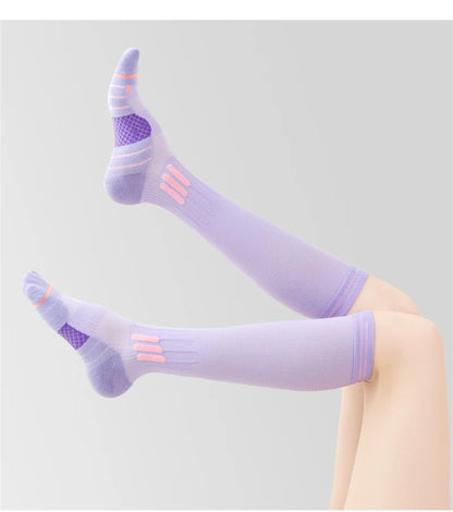 SPORT'S HOUSE Spring and summer long women's pressure socks Towel bottom non-slip high elastic compression sports socks