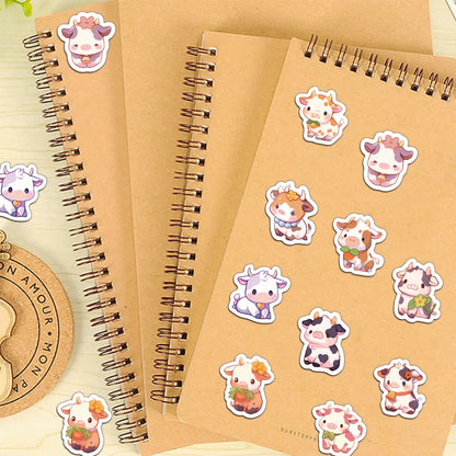 500PCS Creative Cow Roll Stickers Decorative Stickers Laptop Phone Cases Waterproof Stickers
