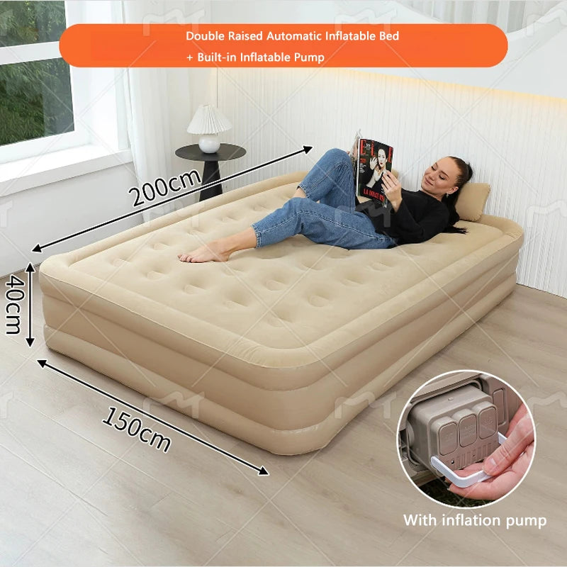 Automatic Air Bed Inflatable Home Inflatable Bed Single Air Mattress Bed Double Lazy Bed Outdoor Portable Air Mattress Bed