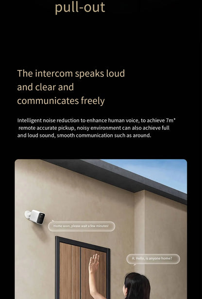 Xiaomi Mijia APP IP67 Waterproof 10000mah Battery Smart Outdoor IP Camera 2.5k HD  Wireless Security Infrared Night Vision Cam