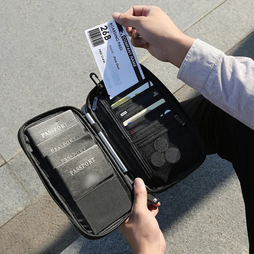 RFID Blocking Passport Wallet Family Passport Holder Multi Functional Document Case Organizer Travel accessories Document Bag