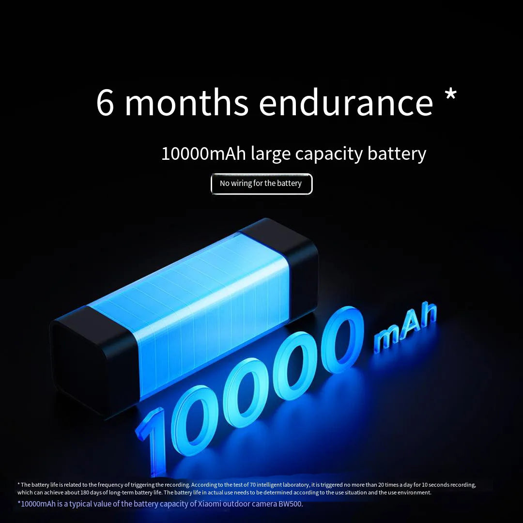Xiaomi Mijia APP IP67 Waterproof 10000mah Battery Smart Outdoor IP Camera 2.5k HD  Wireless Security Infrared Night Vision Cam