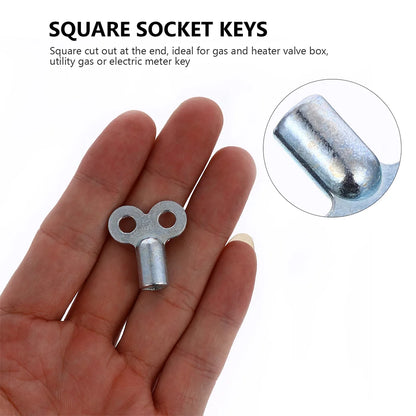 6pcs Radiator Valve Key Universal Bleed Key Faucet Key Heater Wrench Square Hole Key Gas Key Plumbers Tool Key Socket Keys Hand