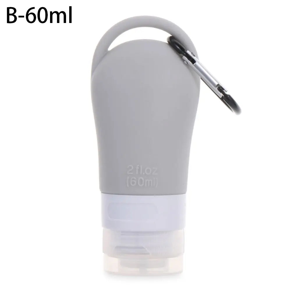 Travel Bottle Leakproof Silicone Refillable Squeezable Travel Tube with Keychain Hook for Cosmetic Toiletry Shampoo