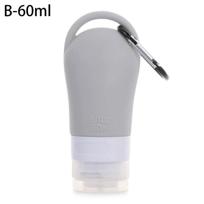 Travel Bottle Leakproof Silicone Refillable Squeezable Travel Tube with Keychain Hook for Cosmetic Toiletry Shampoo