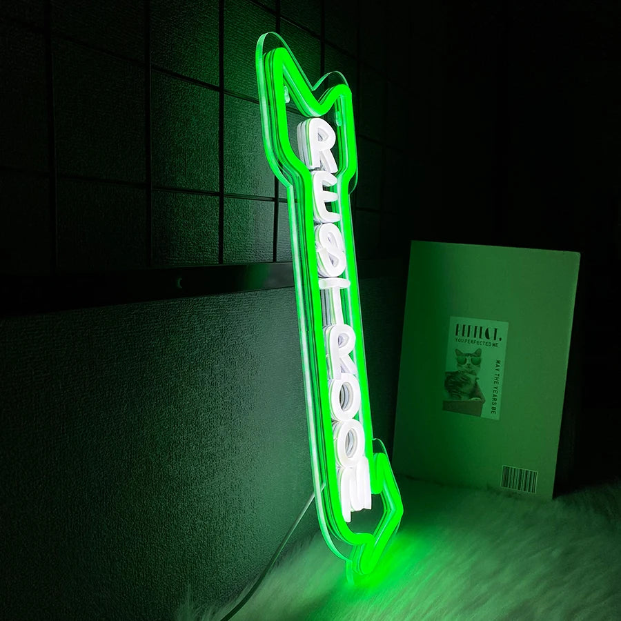 LED Rest Room Neon Sign For Wall Decor,  Bathroom Hotels, Bars, Hospitals, Homes And Other Places With Toilets,USB Powered.