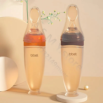 BBET Squeezing Feeding Bottle Silicone Newborn Baby Training Rice Spoon Infant Cerea Food Supplement Feeder Safe Tableware