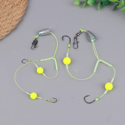 〔Far〕Double Hook Fishing Hair Rigs Hook Reverse Bottom Line Suspension Carp Fishing Hook Ready Made Anti Bottom Carp Rigs