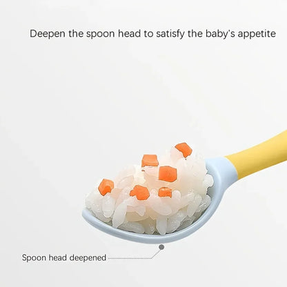 Baby Fork and Spoon Set Bendable Toddler Utensils Soft Silicone Handle Training Tableware Self Feeding Tools for Infants Kids BP
