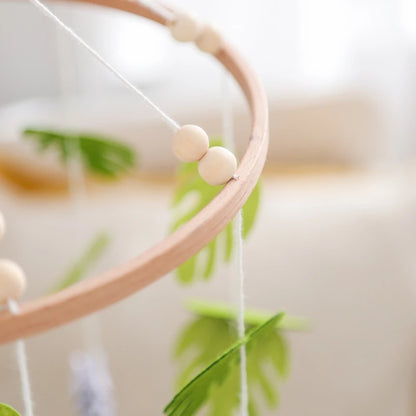 Baby Crib Mobile Rattle Toy For 0-12 Months Cartoon Felt Forest Animal Bed Bell Hanging Wooden Bracket Mobile Newbaby Rattle Toy