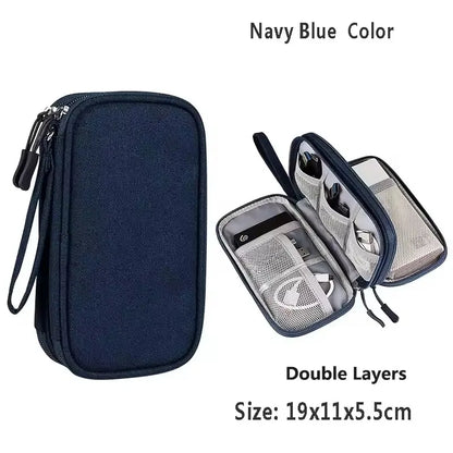 Travel Organizer electronics accessories organizer portable waterproof double layers storage for cable hard disk Power Bank