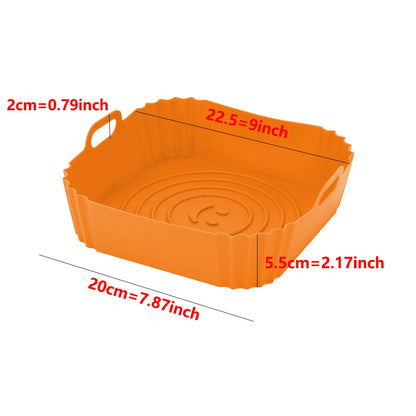 Silicone Air Fryer Liners Round Reusable Airfryer Basket Easy to Clean Air Fryers Silicone Pot Baking Tray Oven Accessories