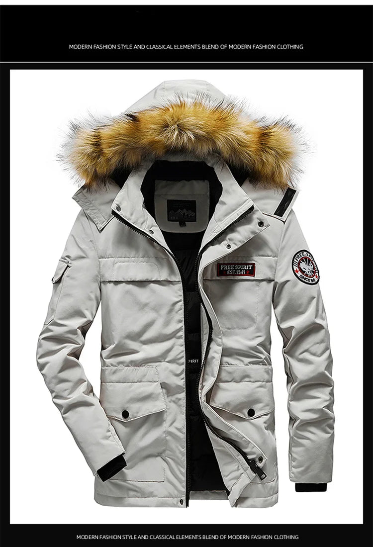 TRAF Winter New Cotton-Padded Men's Thick Fashion Handsome Hooded Cotton-Padded Jacket Pure Cotton Warm Cotton-Padded Jacket