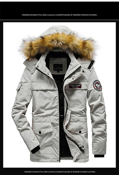 TRAF Winter New Cotton-Padded Men's Thick Fashion Handsome Hooded Cotton-Padded Jacket Pure Cotton Warm Cotton-Padded Jacket