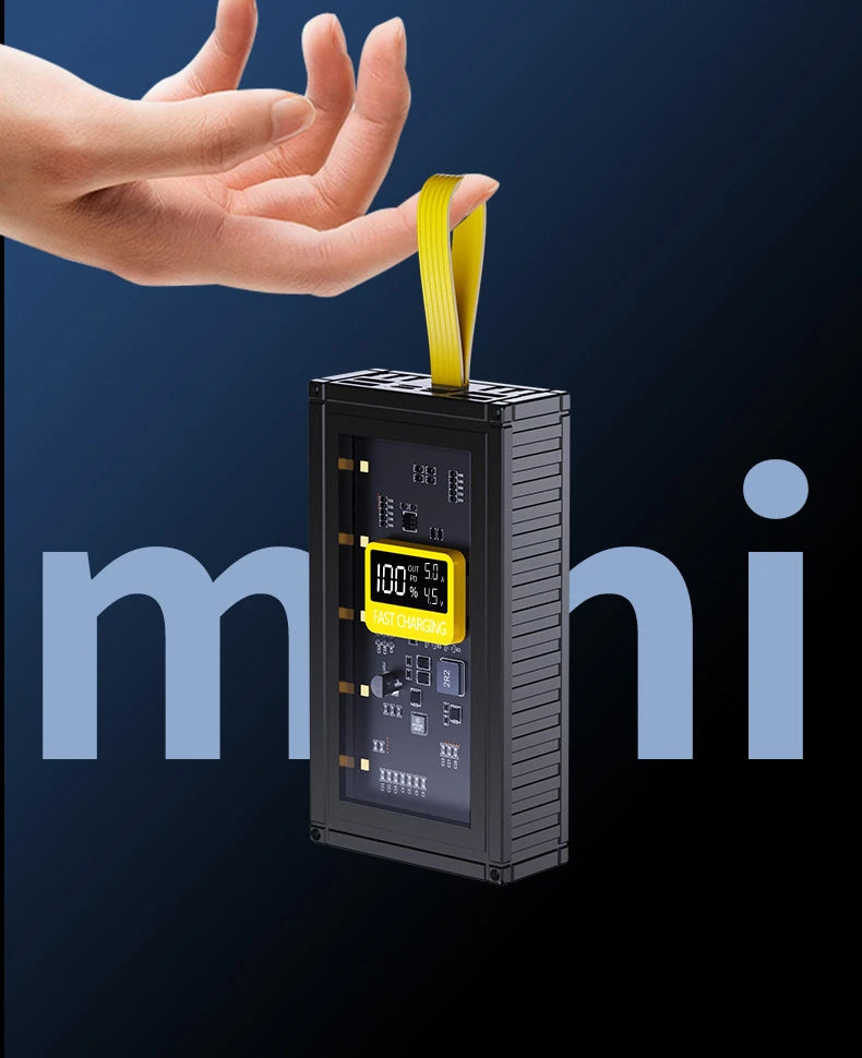 30000mAh 50000mAh 120W Fast Charging Transparent Power Bank 200000mAh Large-capacity Mobile Power Supply BCAK  Mobile Phones