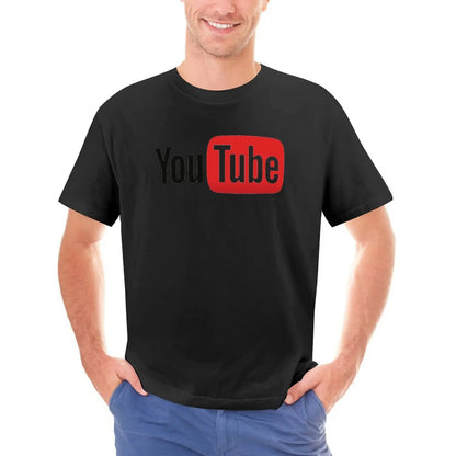 Mens T-Shirt YouTube Logo T-Shirts Fashion Video Website Summer Tees Y2K Fun Design 100% Cotton Clothes Plus Size