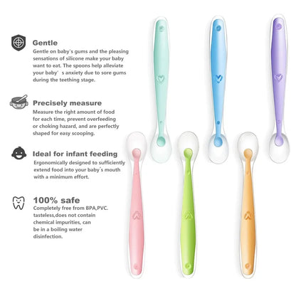 Baby Spoons Soft Silicone Toddler Complementary Food Feeding Training Spoon for Infants Soft Tip Spoon Children Stuff Tableware