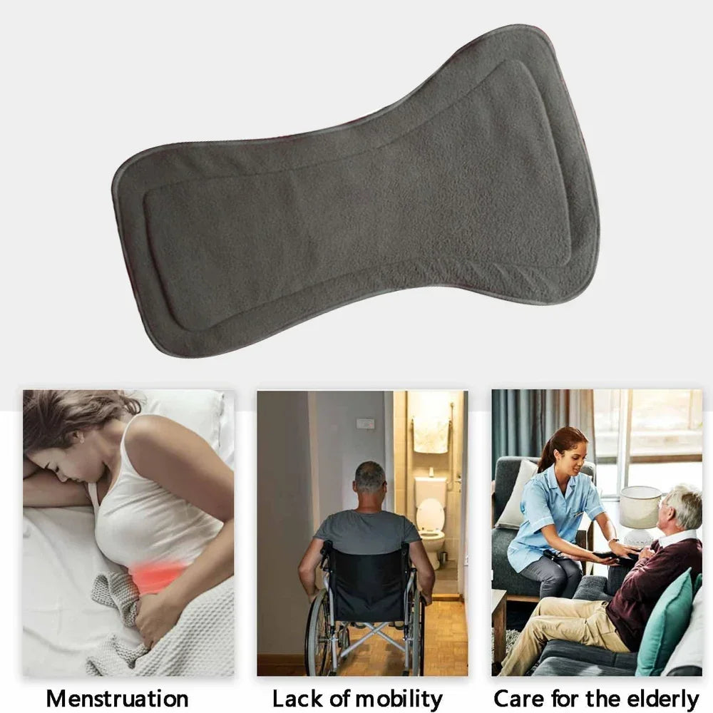 Washable Adult Diaper 4 Layers Bamboo Charcoal Cloth Nappy Liner Super Absorbent Reusable Incontinence Adult Diaper Insert Pad