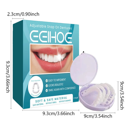 Adjustable Dentures Teeth Veneers Restoration Dentures Decorate Gaps Imitation Tooth Cover Fake Teeth for Teeth Beauty