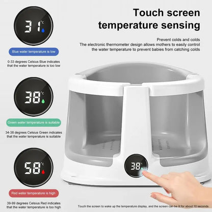 Bath Seats For Babies Sitting Up Baby Bath Tub Seat With Temperature Sensor Children Safety Shower Assistance Supplies For Home