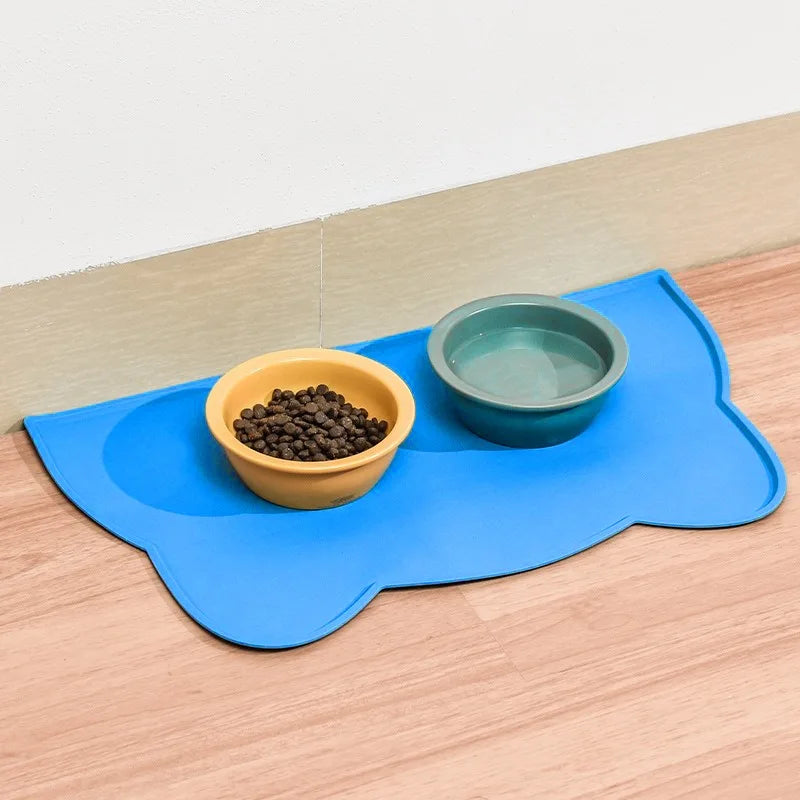 Silicone Pet Feeding Dog Cat Bowl Food Mat Non-Stick Waterproof Pet Food Feeding Pad Puppy Feeder Tray Water Cushion Placemat