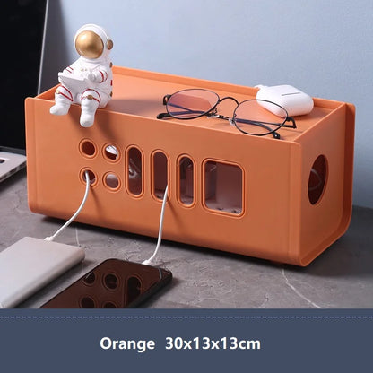 Cable Storage Box Dustproof Power Cable Storage  Wire Manager  Desktop Charging Cable Collect Box