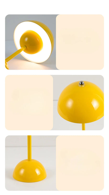 LED Mushroom Flower Bud Lamp – Touch Charging Nordic Decorative Lamp for Bedroom, Study & Bedside