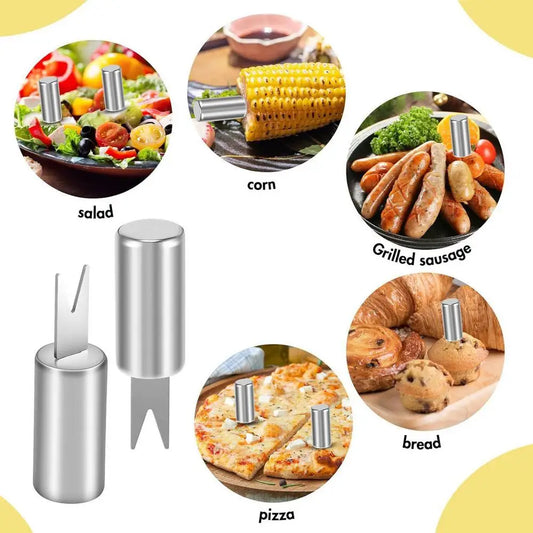 Corn On Cob Holders 12PCS Stainless Steel Corn Picks With Comfortable Handle Portable Corn Skewers Forks Rustproof Corn Picks