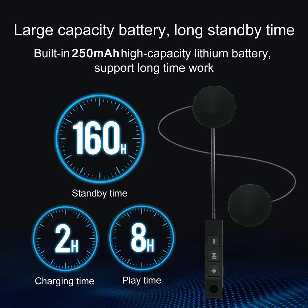 Bluetooth Motorcycle Helmet Headset BT5.0 Wireless Riding Headphone Anti-interference Motor Bike Handsfree Helmet Headsets