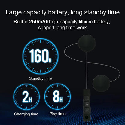 Bluetooth Motorcycle Helmet Headset BT5.0 Wireless Riding Headphone Anti-interference Motor Bike Handsfree Helmet Headsets