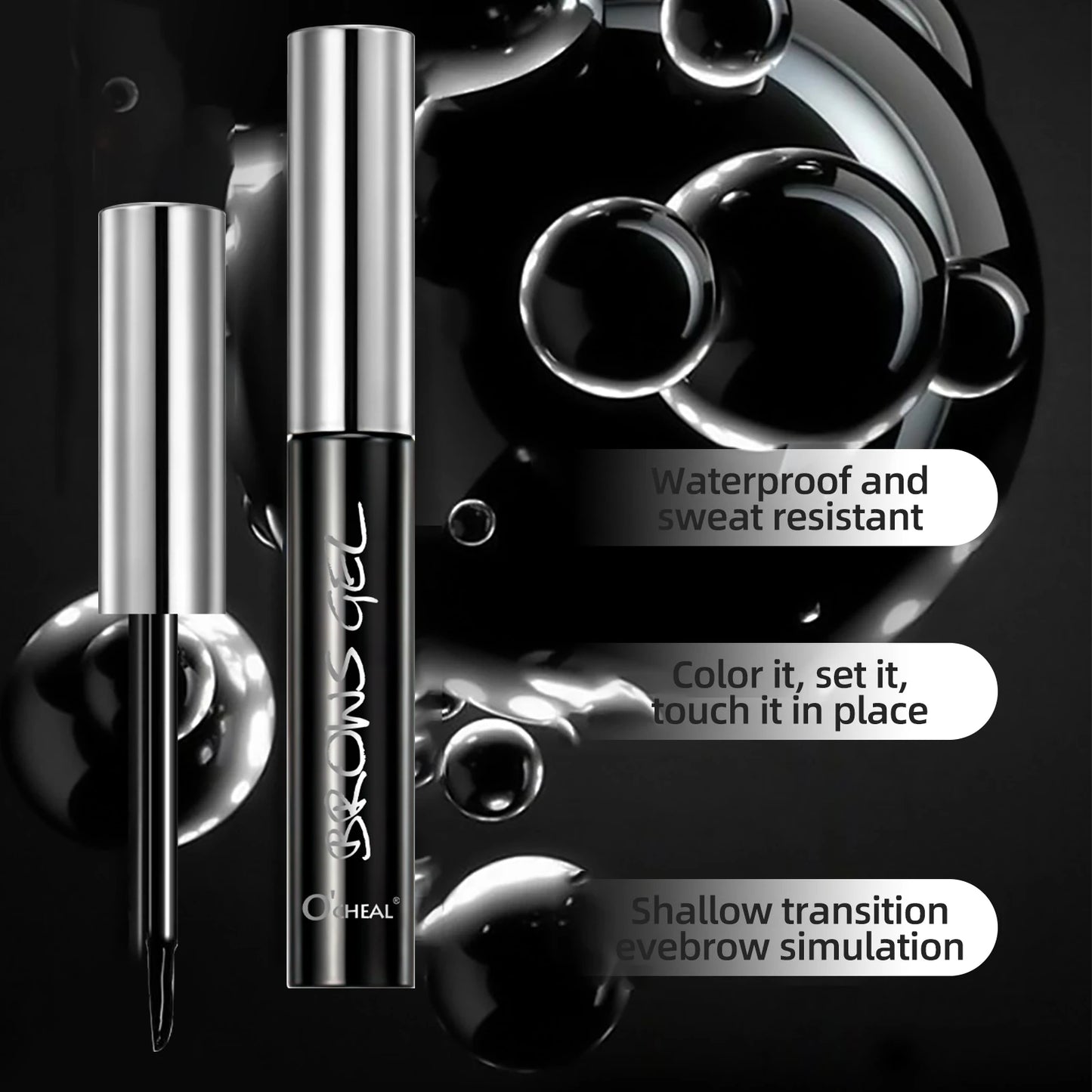 Ocheal Easy Peel Off Eyebrow Gel Tattoo Tint Semi-Permanent Eyebrow Gel Waterproof Long-Lasting Black Brown 3D Mascara Serums