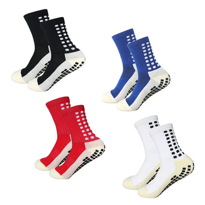4 Pairs of Sports Socks Football Socks Men's Mid-calf Socks Breathable Silicone Anti-slip Dot Socks Basketball Yoga Socks